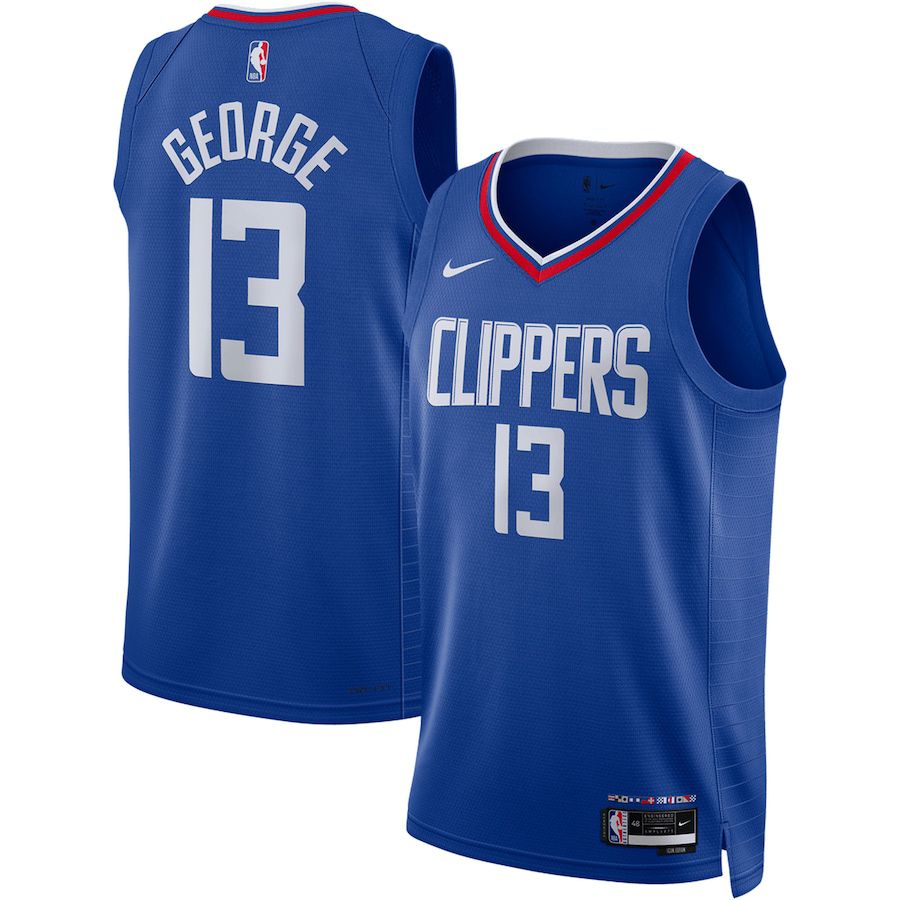 Men Los Angeles Clippers #13 Paul George Nike Royal Icon Edition 2022-23 Swingman NBA Jersey->los angeles clippers->NBA Jersey